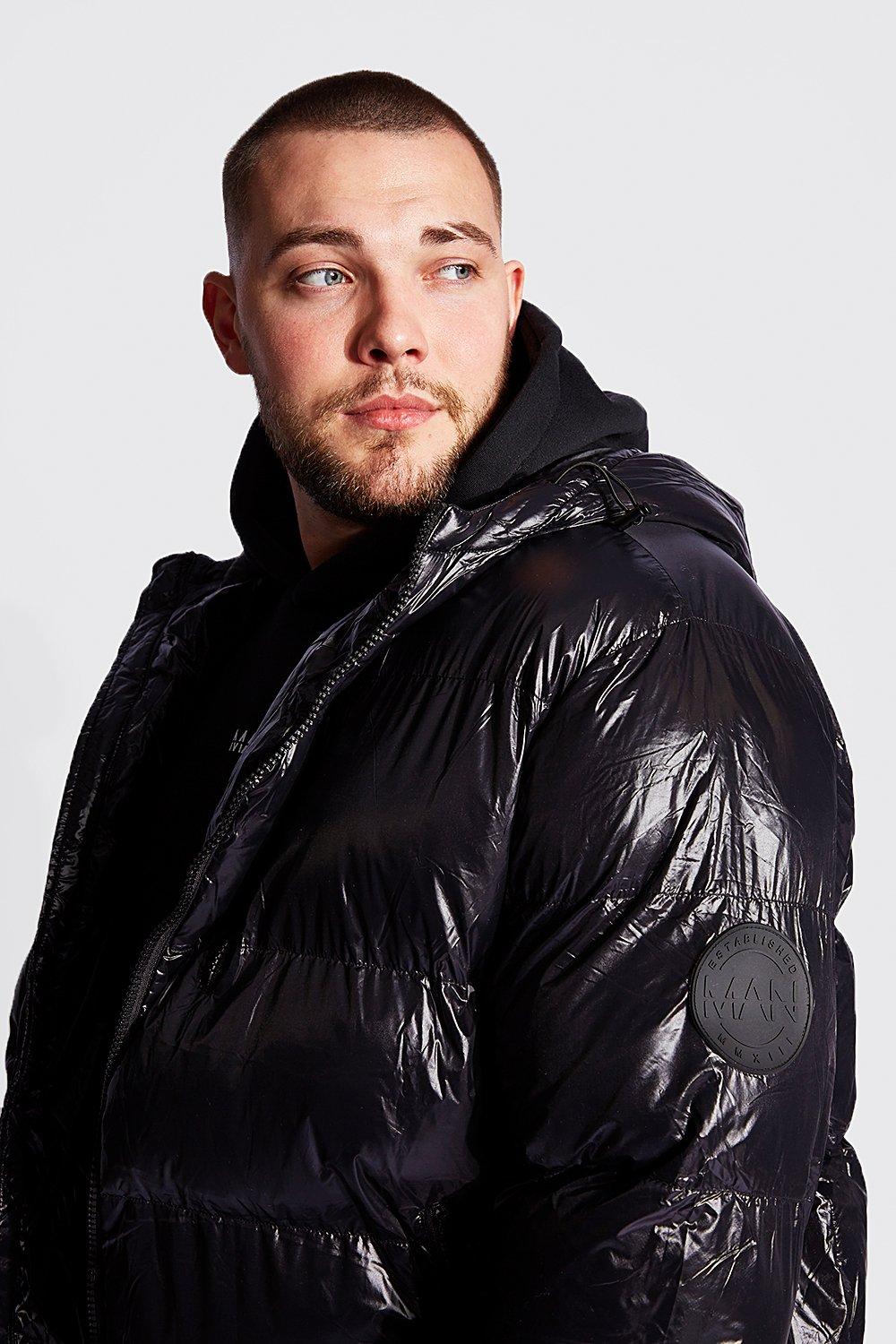 Wet look black outlet puffer jacket