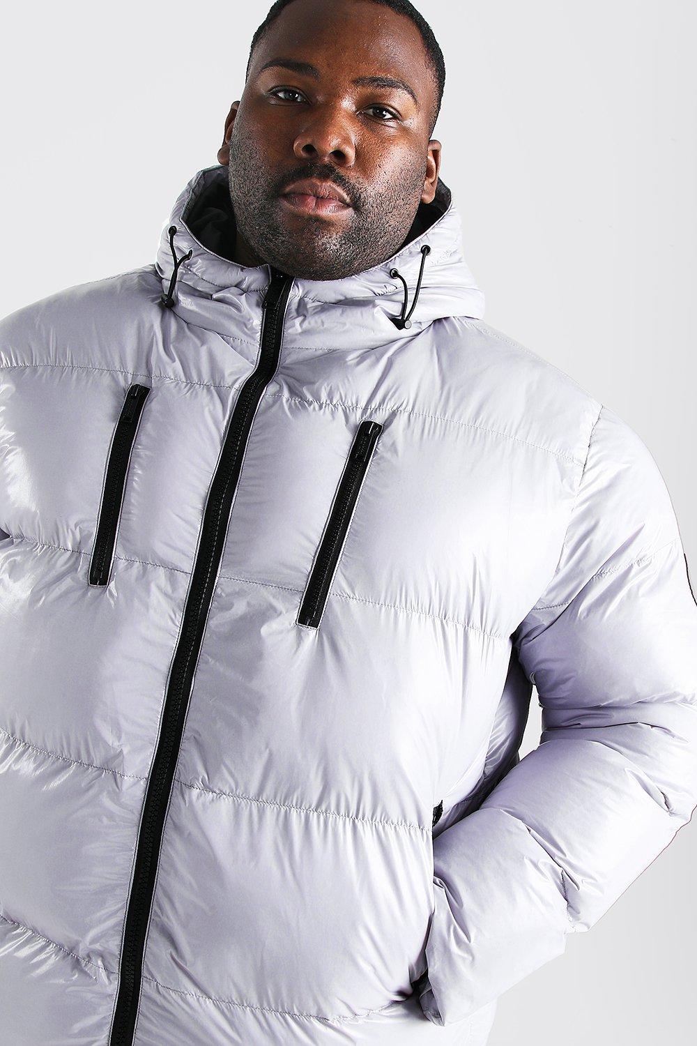 plus size grey puffer coat