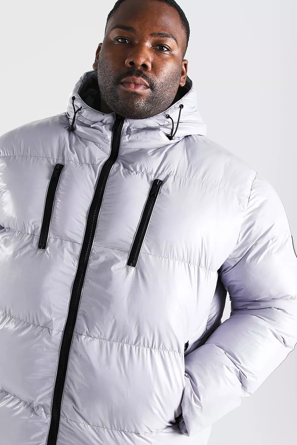 Mens wet look store puffer jacket