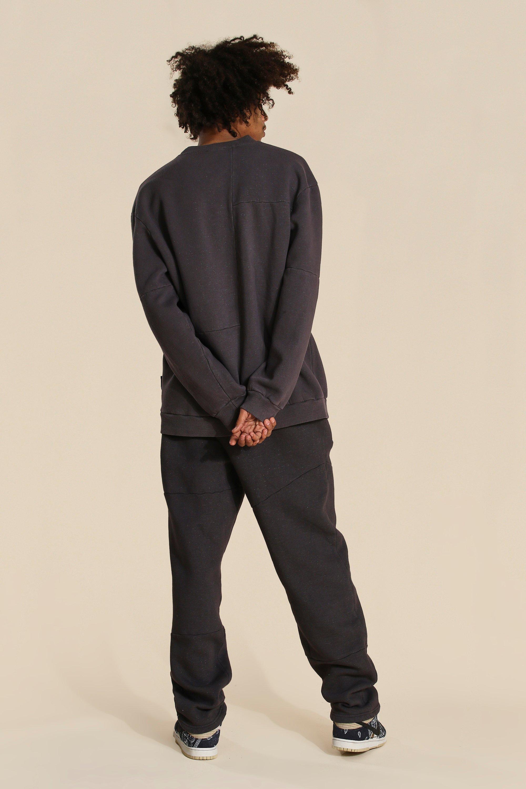 Loose Official Washed Panelled Jogger | boohoo