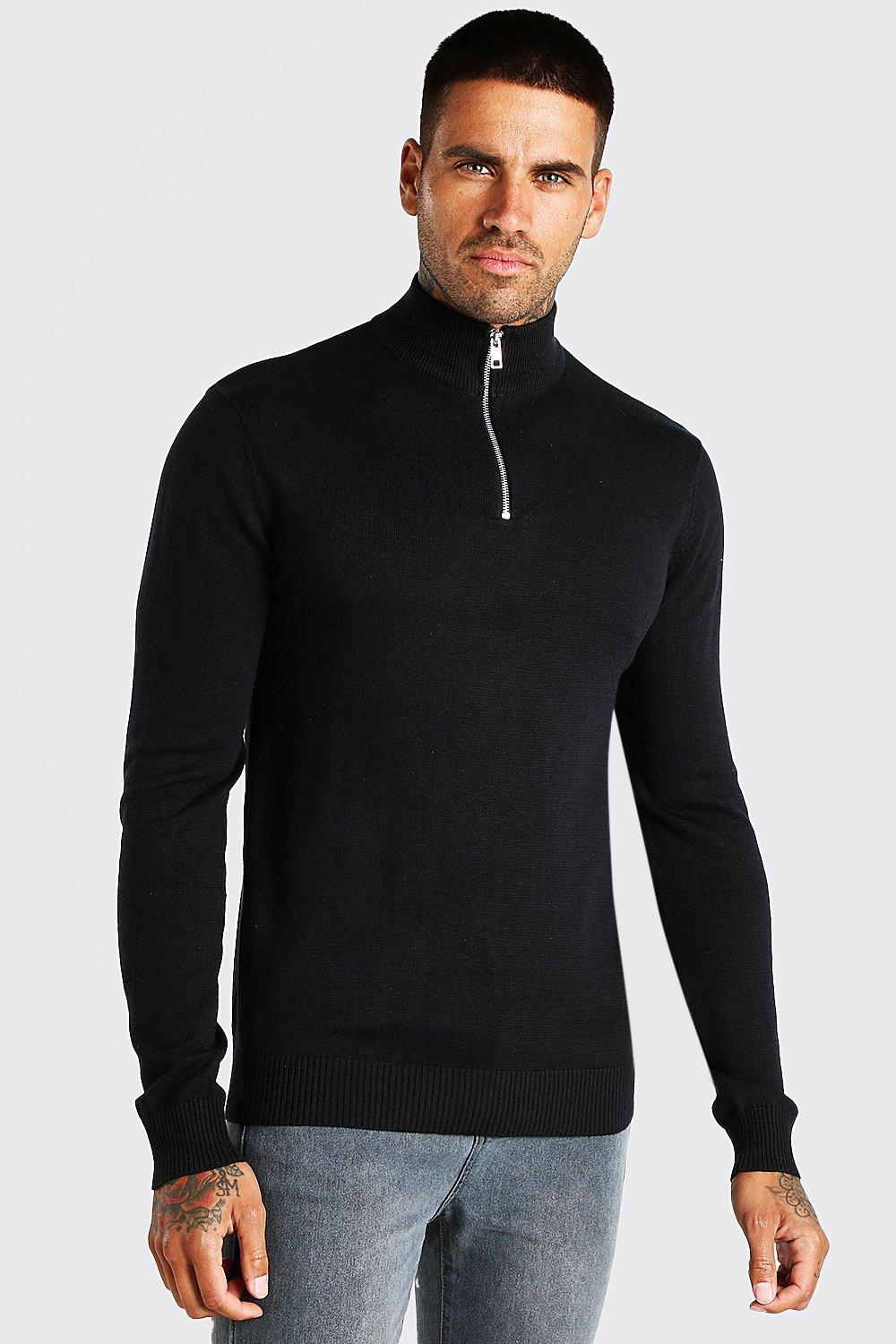 half zip funnel neck jumper