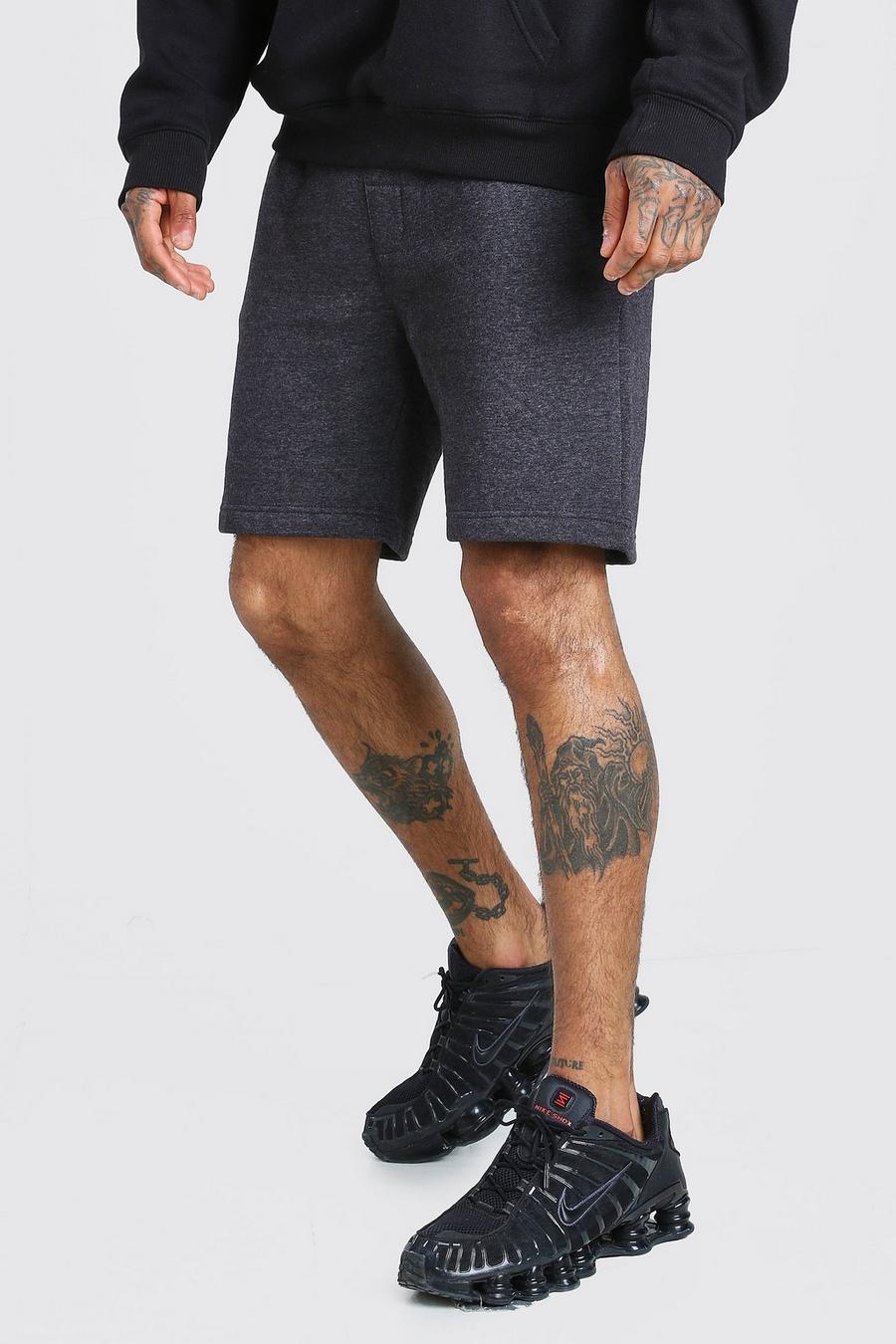 Charcoal Basic mellanlånga shorts i jersey image number 1