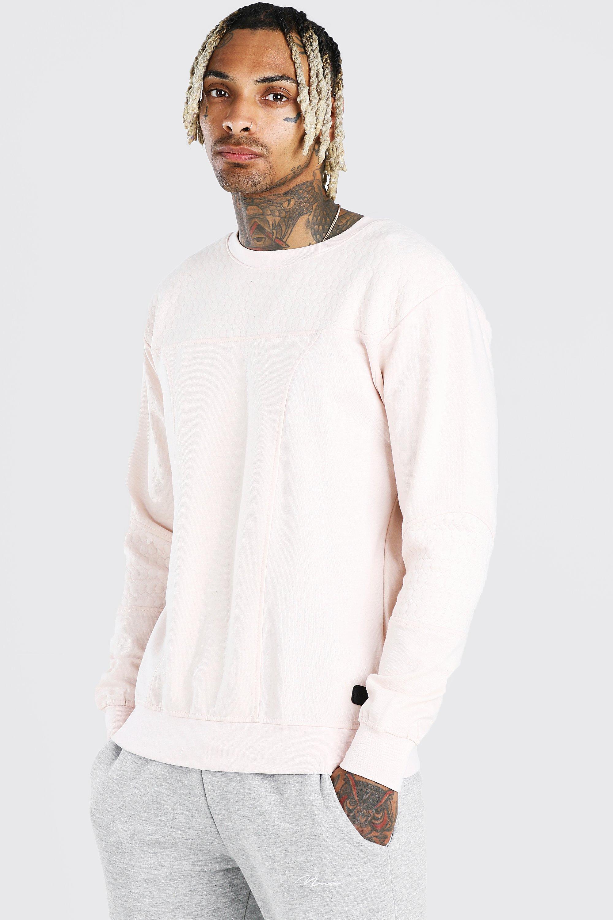 light pink crew neck sweatshirt