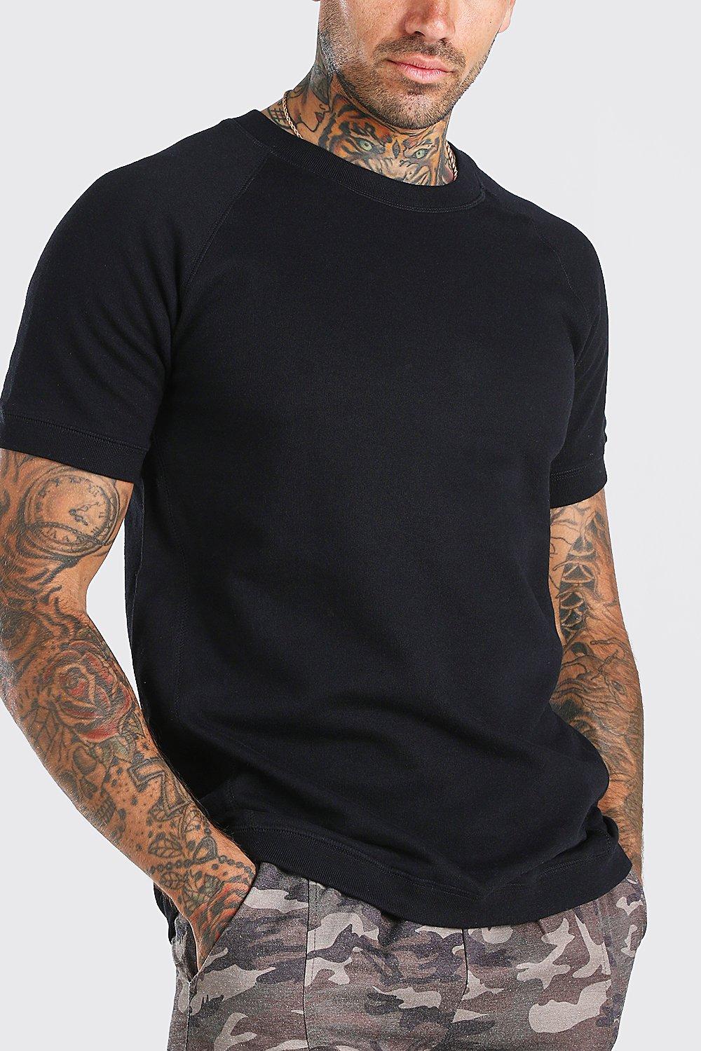 black short sleeve sweatshirt