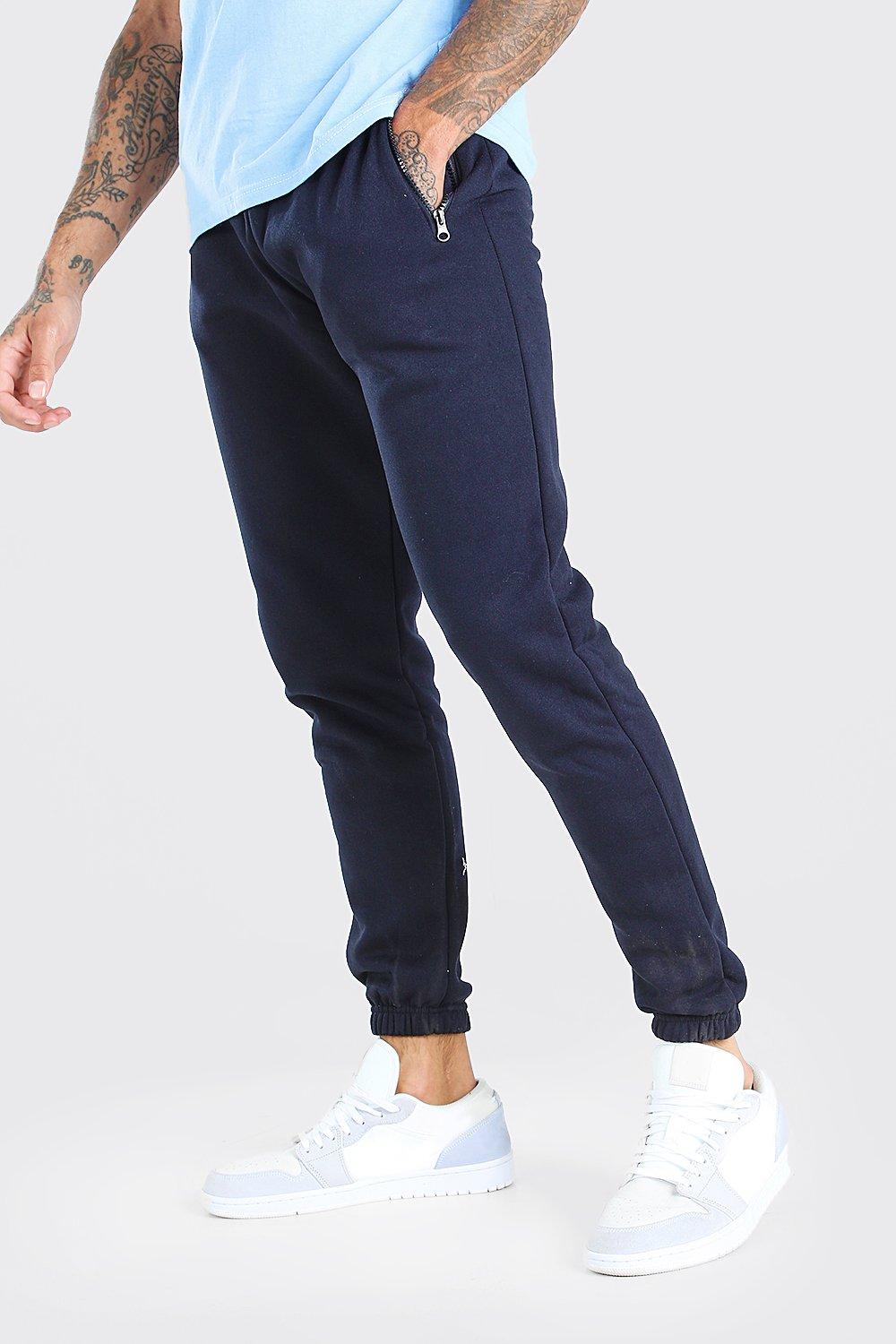 slim fit navy joggers