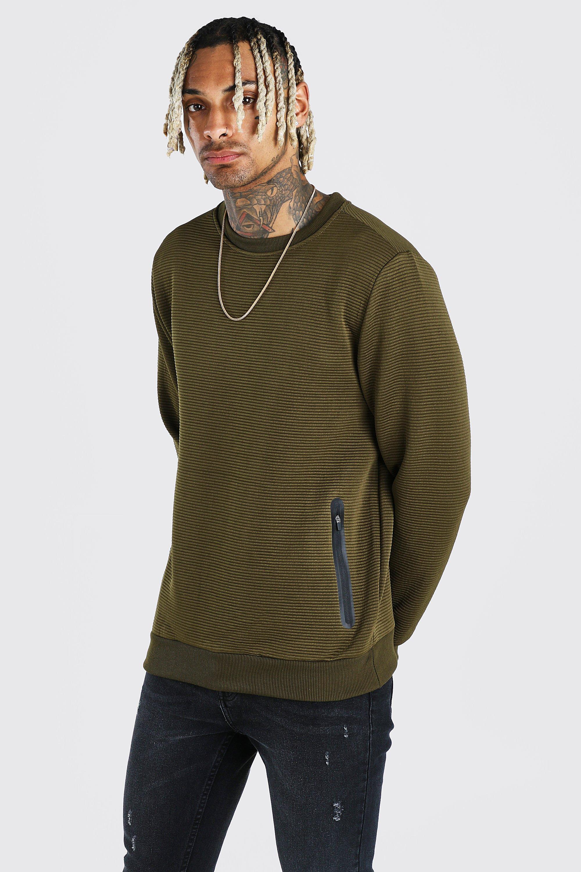 khaki crew neck sweatshirt