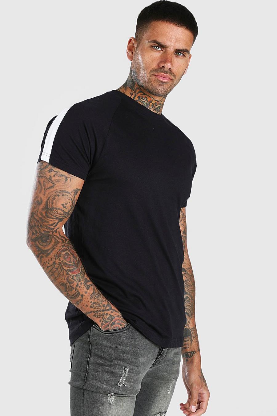 Black noir T-Shirt With Sleeve Panel image number 1