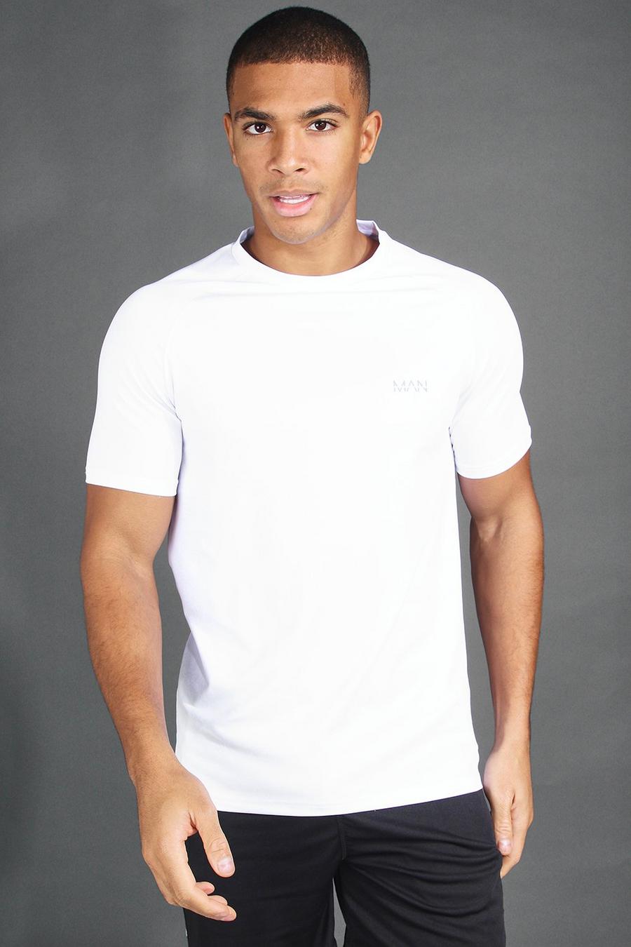 White MAN Active t-shirt med raglanärm image number 1