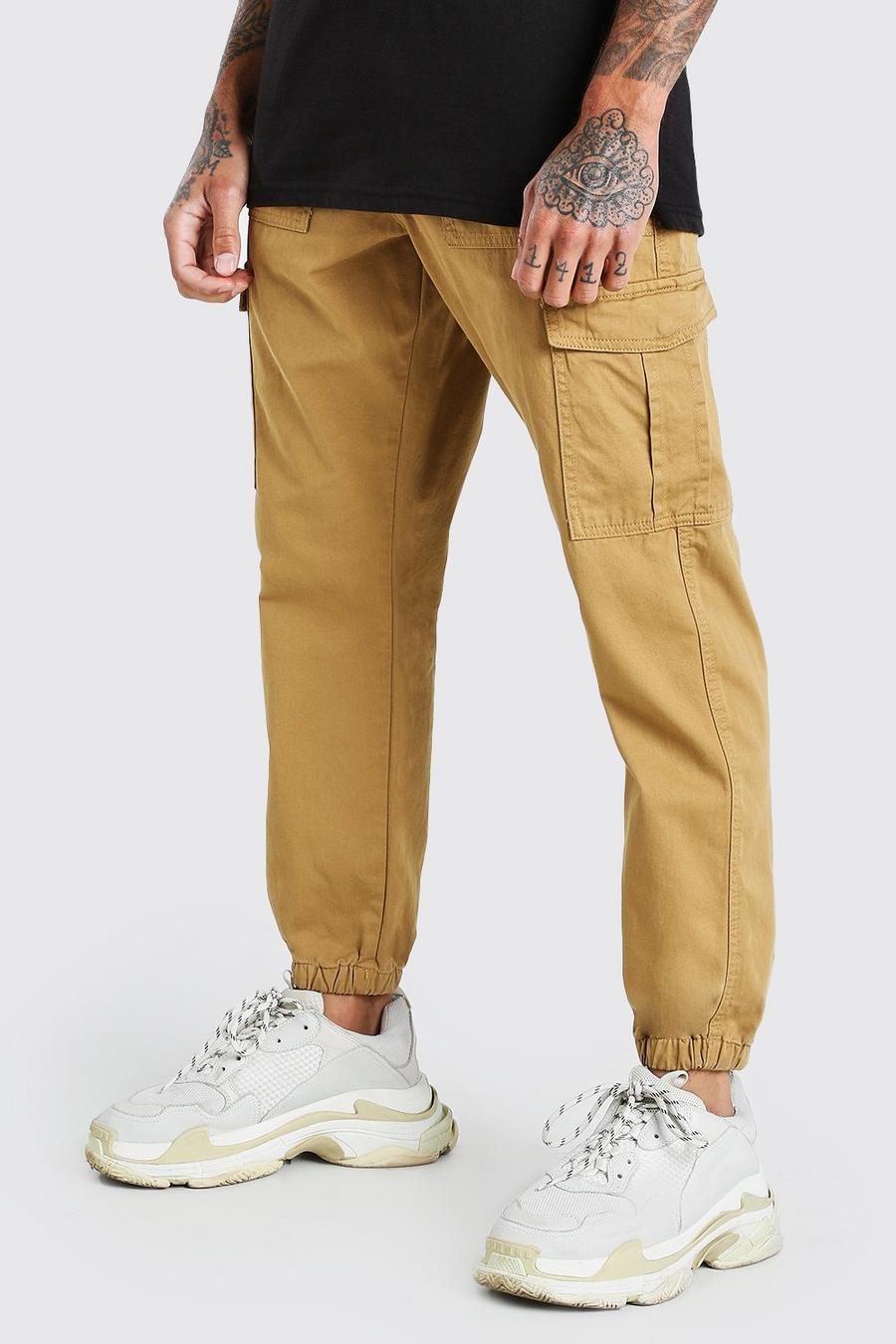Sand beige Loose Fit Cuffed Cargo Trouser image number 1