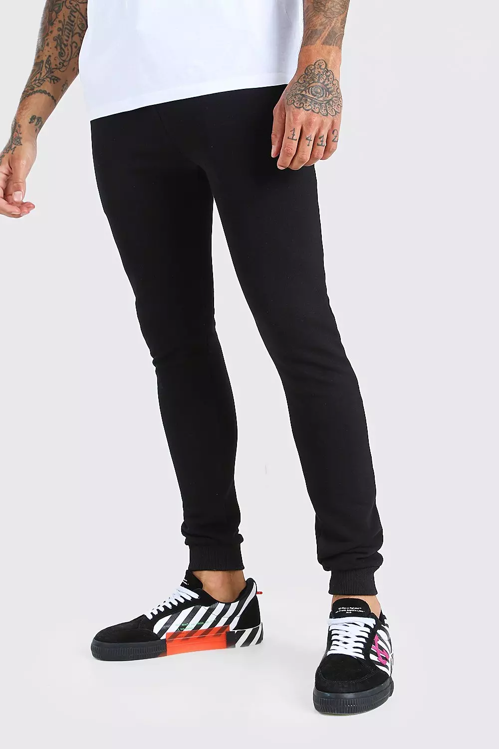 Mens super best sale skinny black joggers