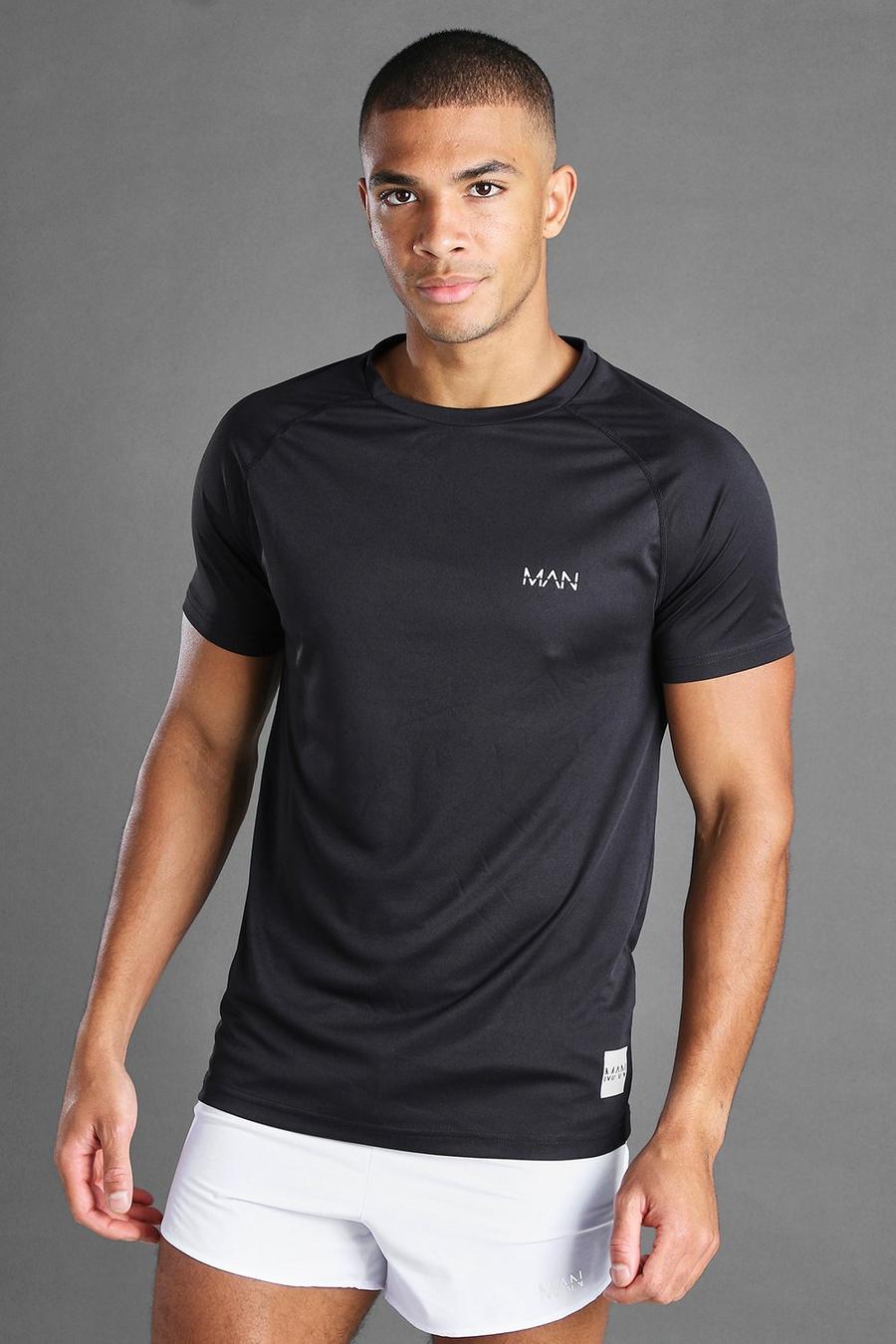 Black MAN Active Muscle Fit Raglan T-Shirt image number 1