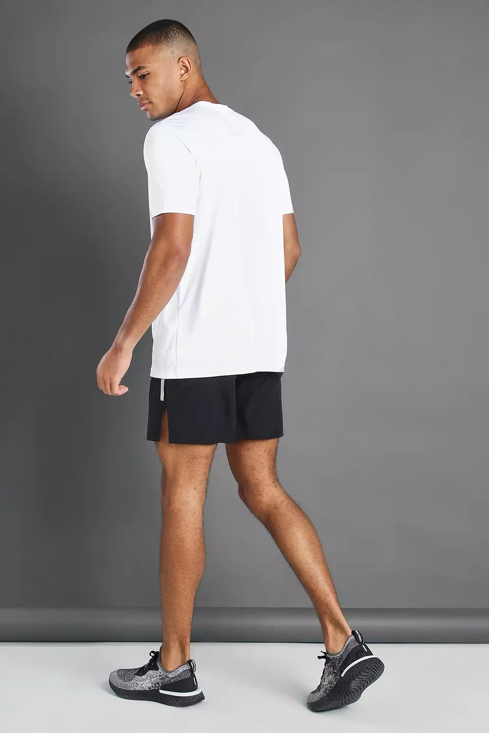 Black Man Active Gym Shorts With Split Hem alternative image