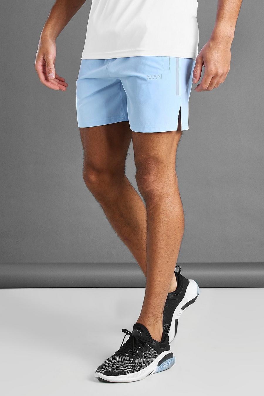 Pantaloncini MAN Active con spacco al fondo, Azzurro image number 1