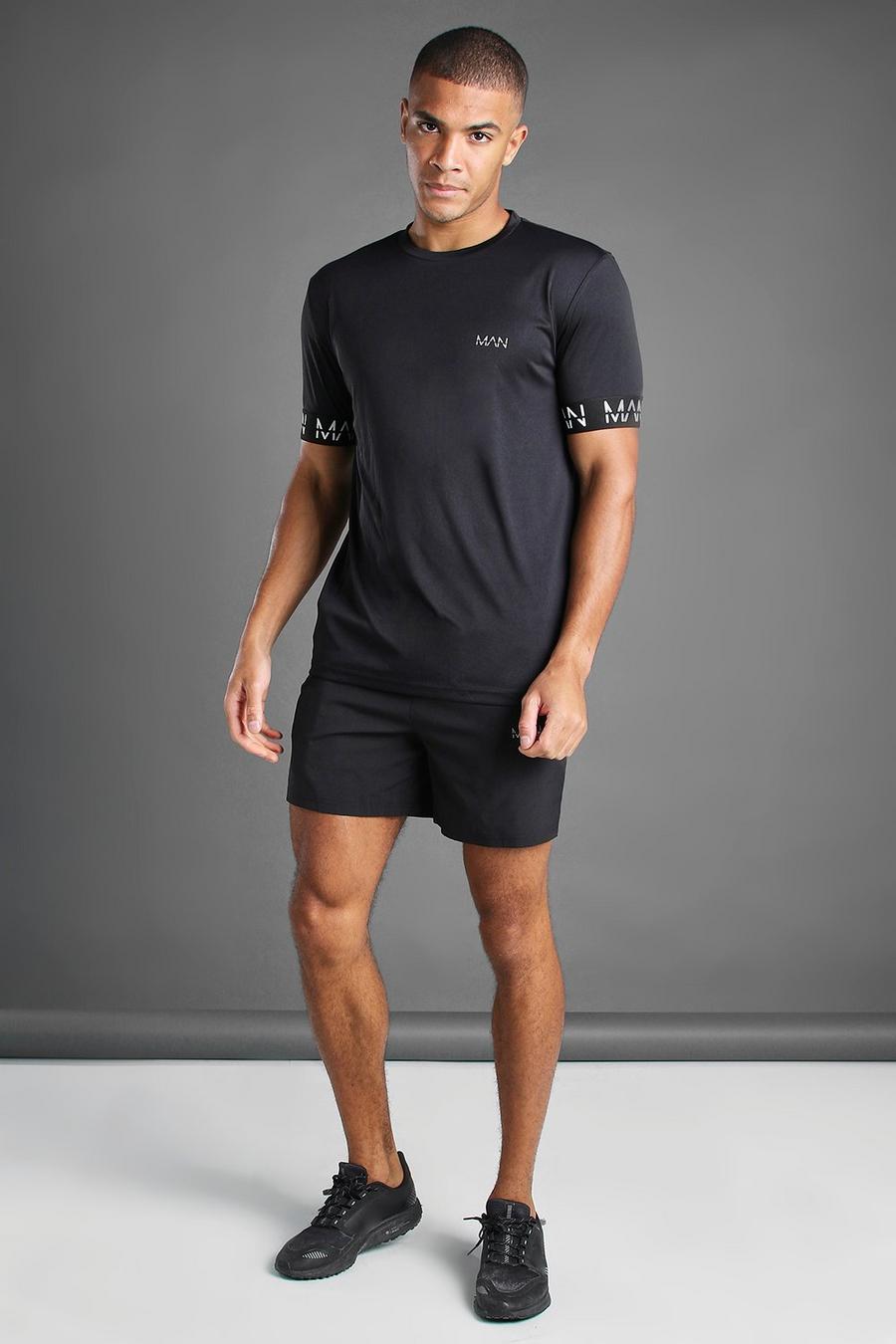 MAN Active T-shirt med elastiska muddar och shorts image number 1