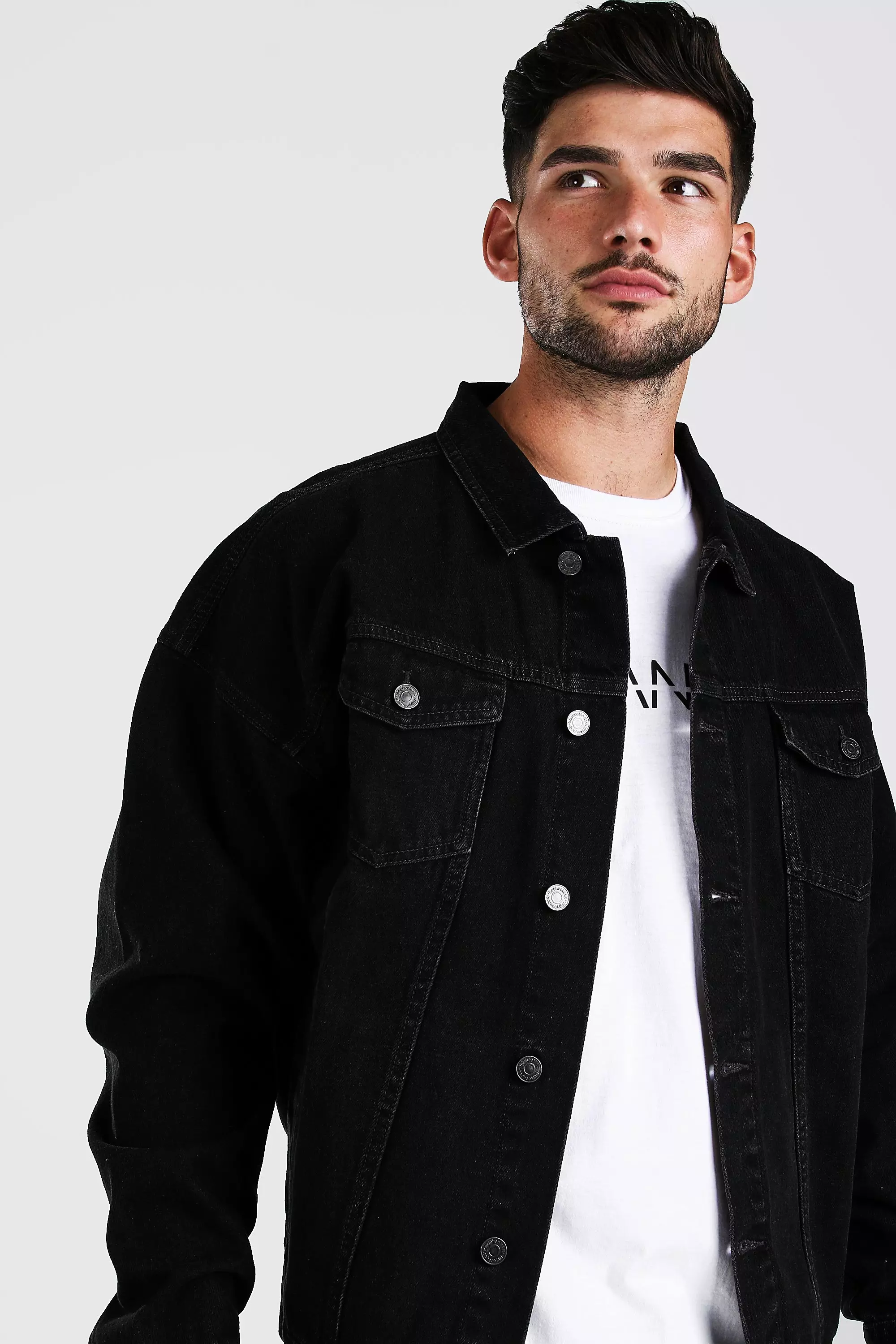 Oversized denim 2025 jacket sale