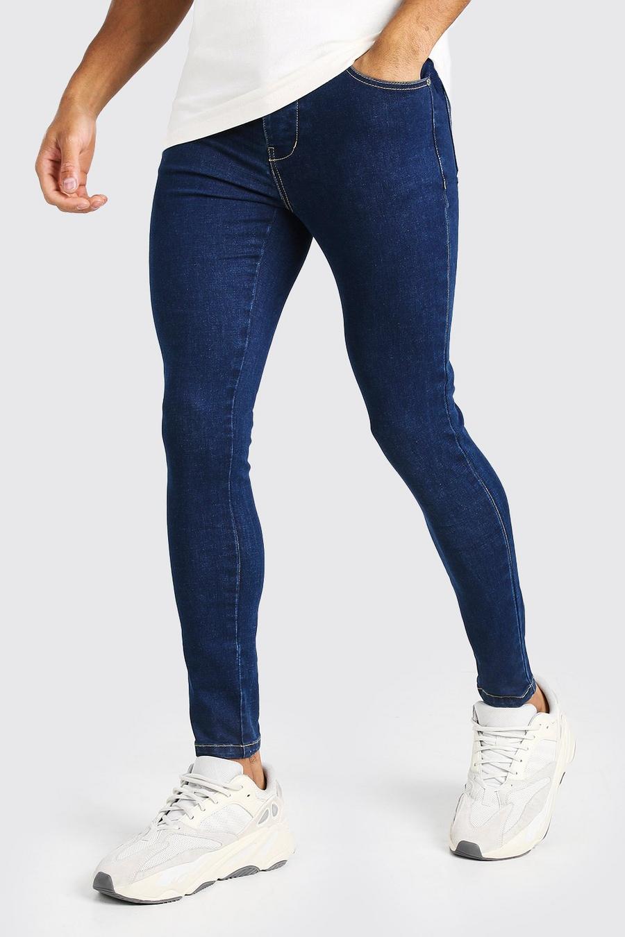 Dark blue Spray on skinny jeans image number 1