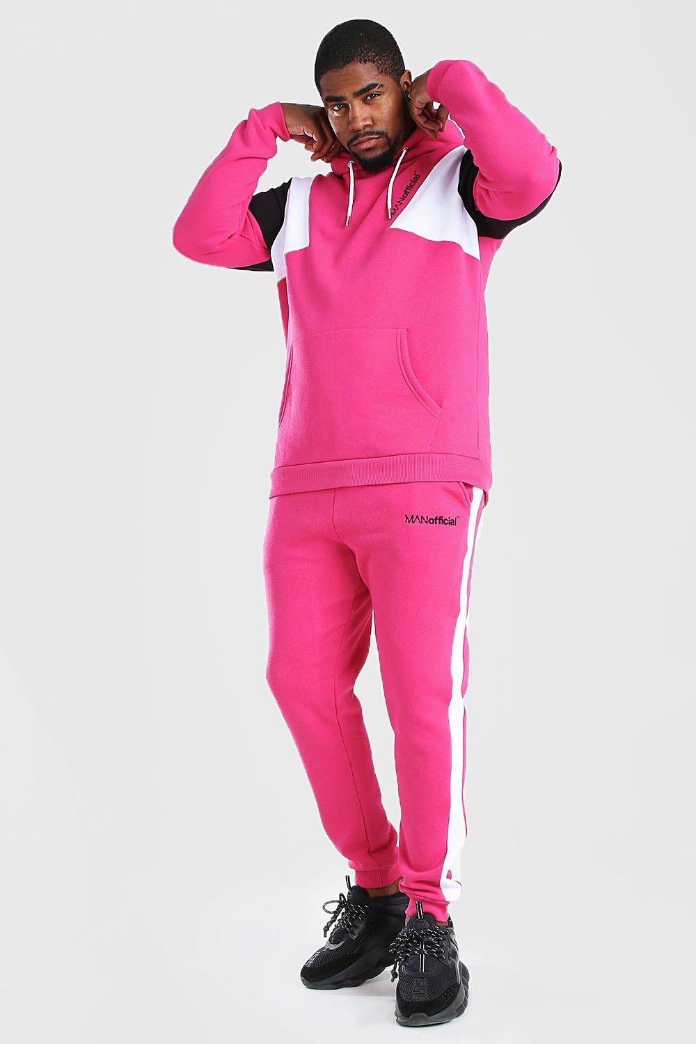 pink plus size tracksuit