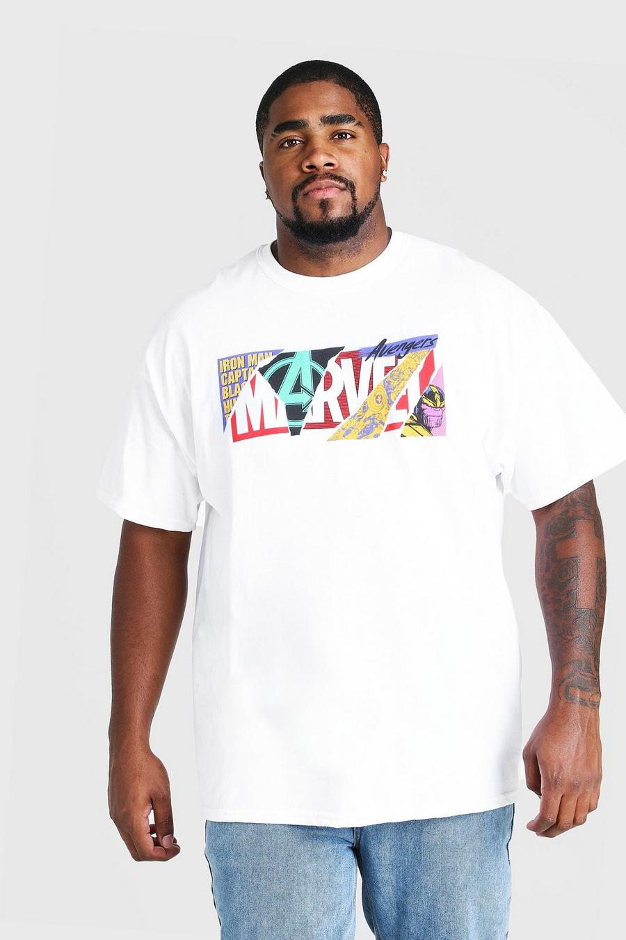 Big & Tall Marvel T-Shirt mit „Torn“-Logo, Weiß image number 1