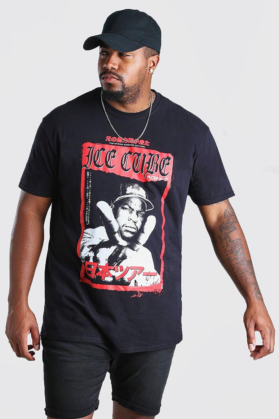 Black Big & Tall - T-shirt med Ice Cube-tryck och peacetecken image number 1
