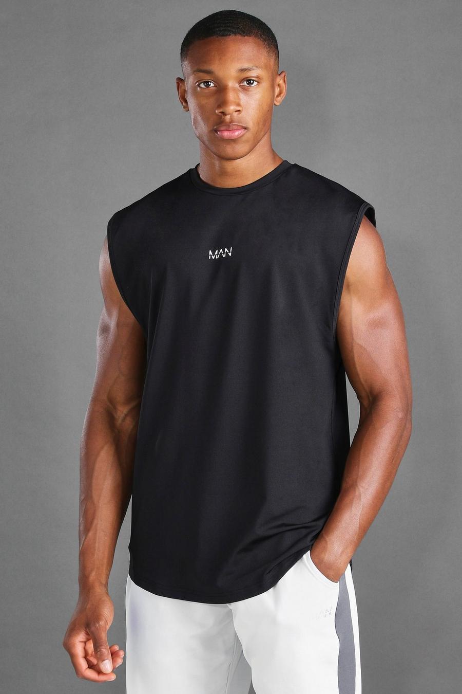 Camiseta de deporte de tirantes con hombros caídos y ajuste holgado HOMBRE image number 1