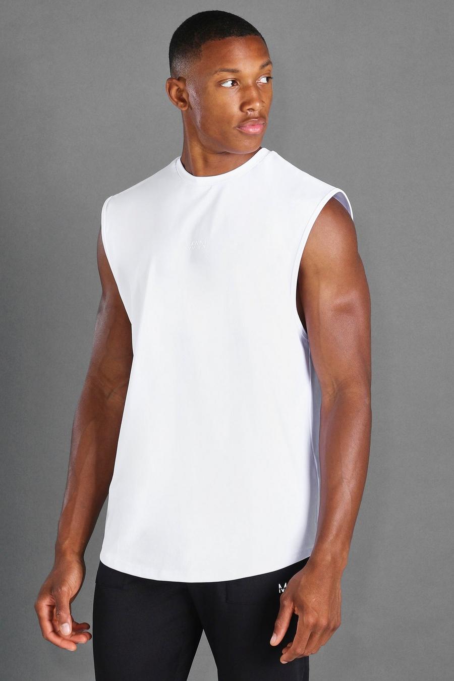 Camiseta de deporte de tirantes con hombros caídos y ajuste holgado HOMBRE image number 1