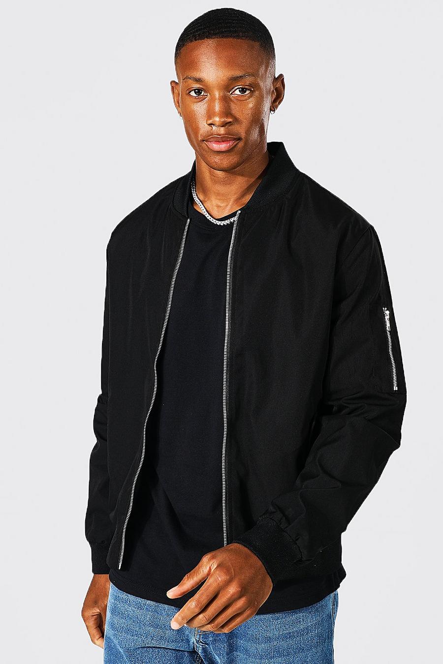 Black Woven MA1 Bomber image number 1