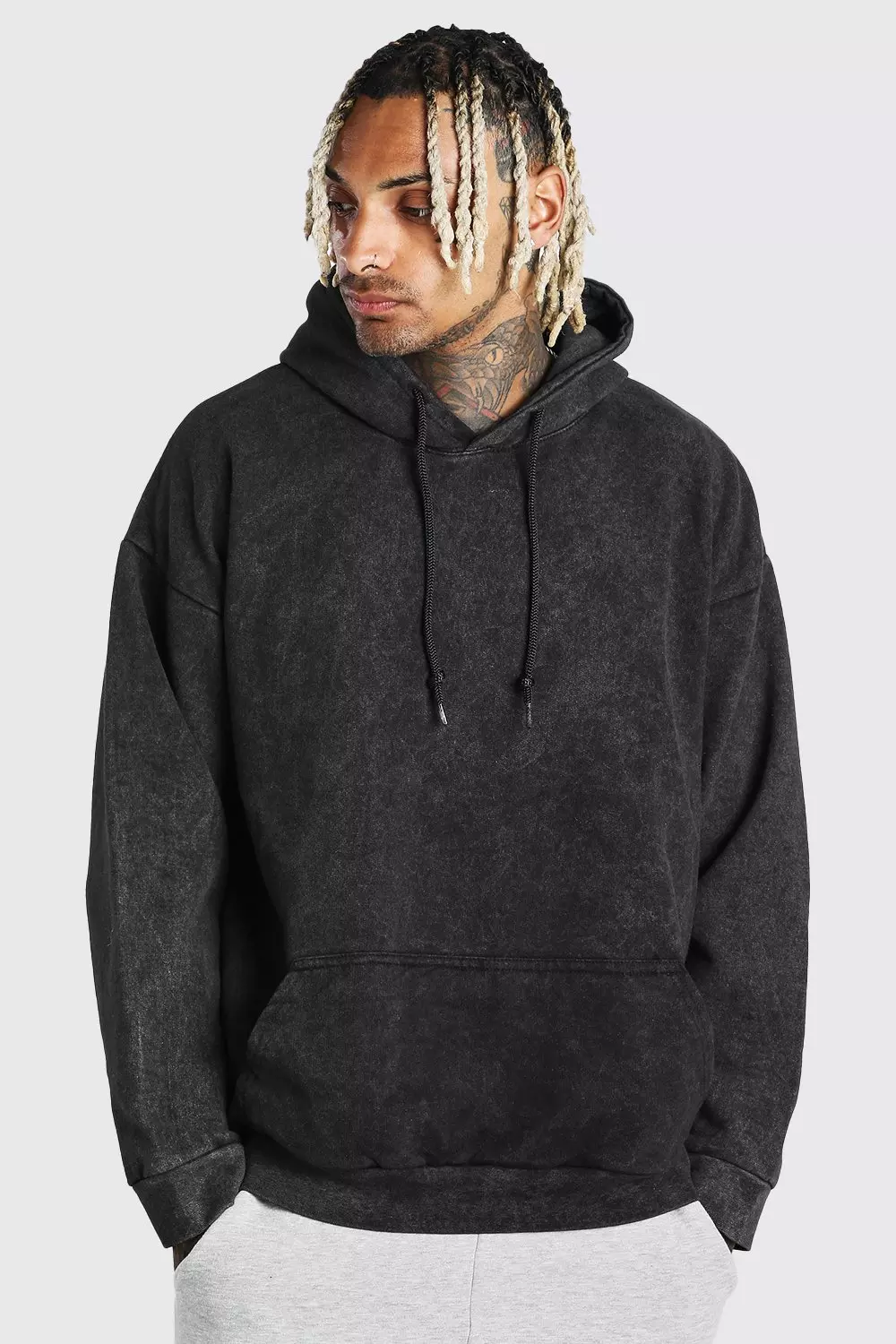 Black acid 2025 wash hoodie