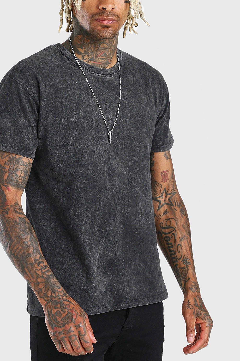 Dark grey acid hot sale wash t shirt