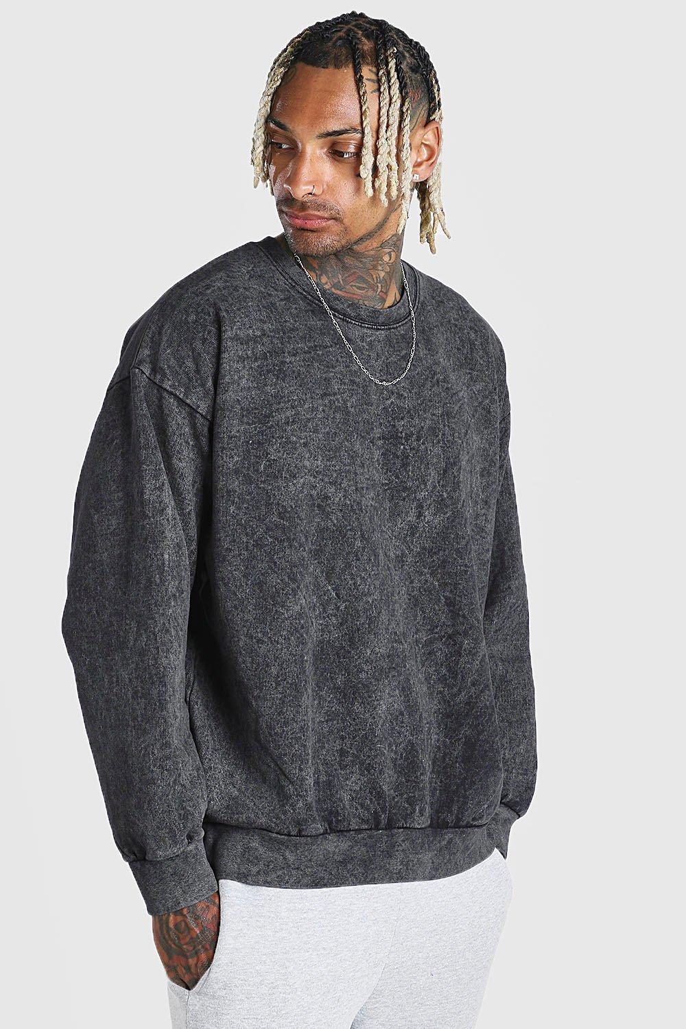 grey acid wash sweatshirt