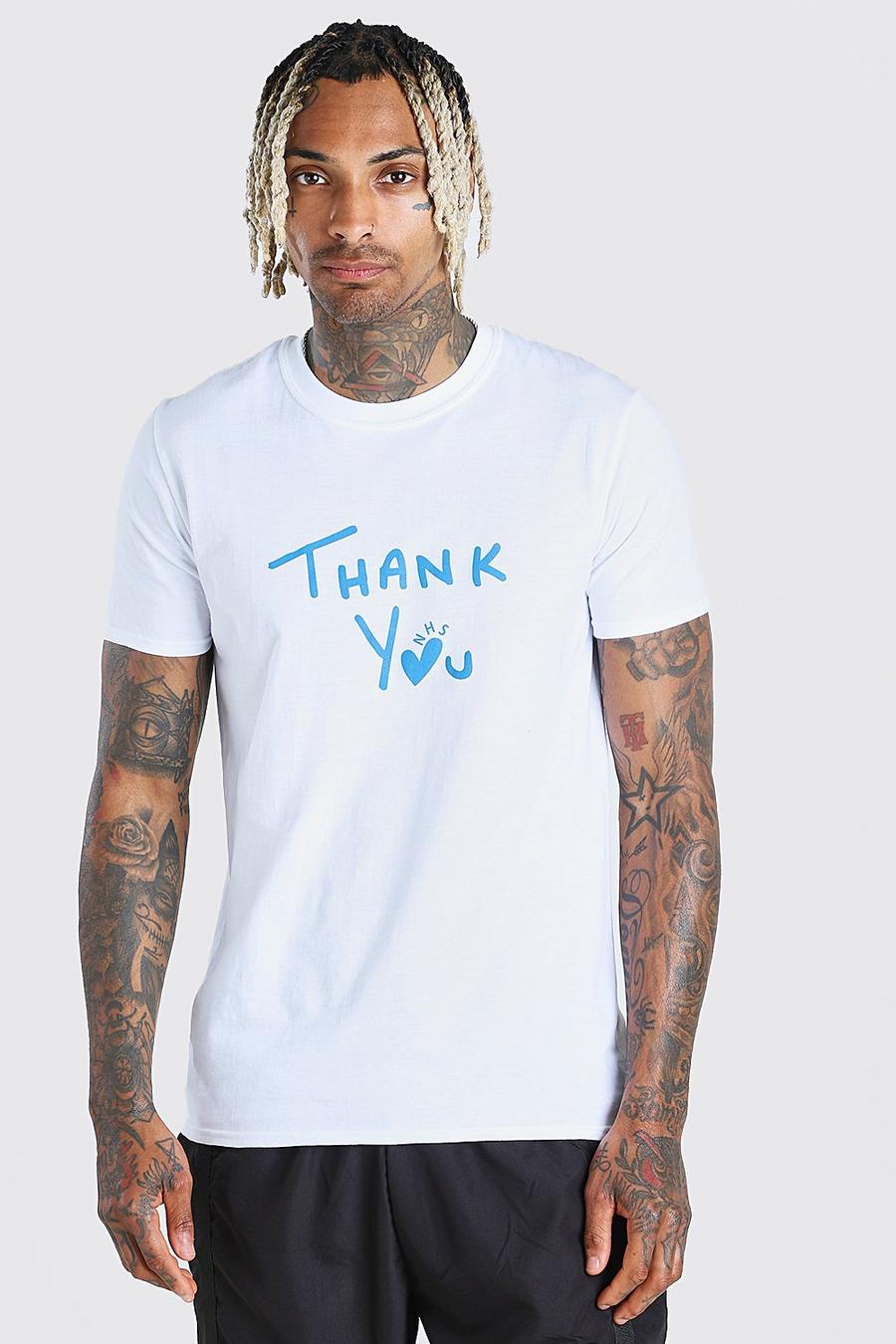 White NHS Charity Thank You T-Shirt image number 1
