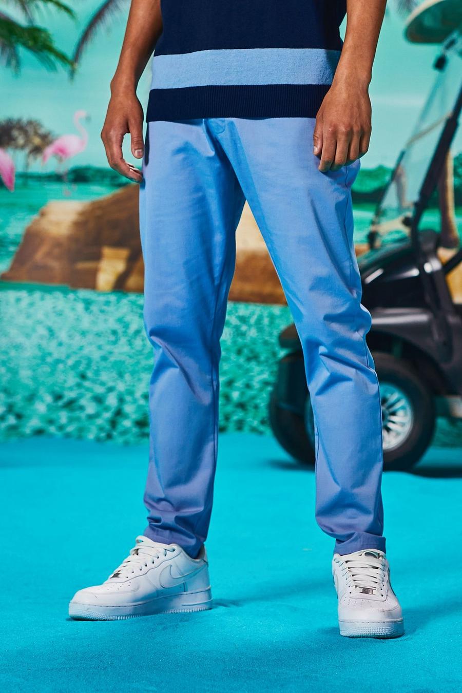 Blue Slim Fit Chino Pants image number 1