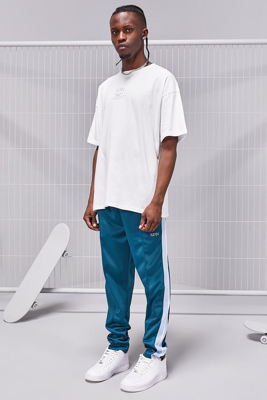 Teal Man Ss20 Oversized T-Shirt Tricot Track Pant Set image number 1