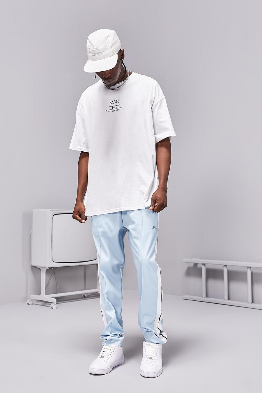 Conjunto de pantalones de deporte tricot y camiseta SS20 MAN, Polvos azul image number 1