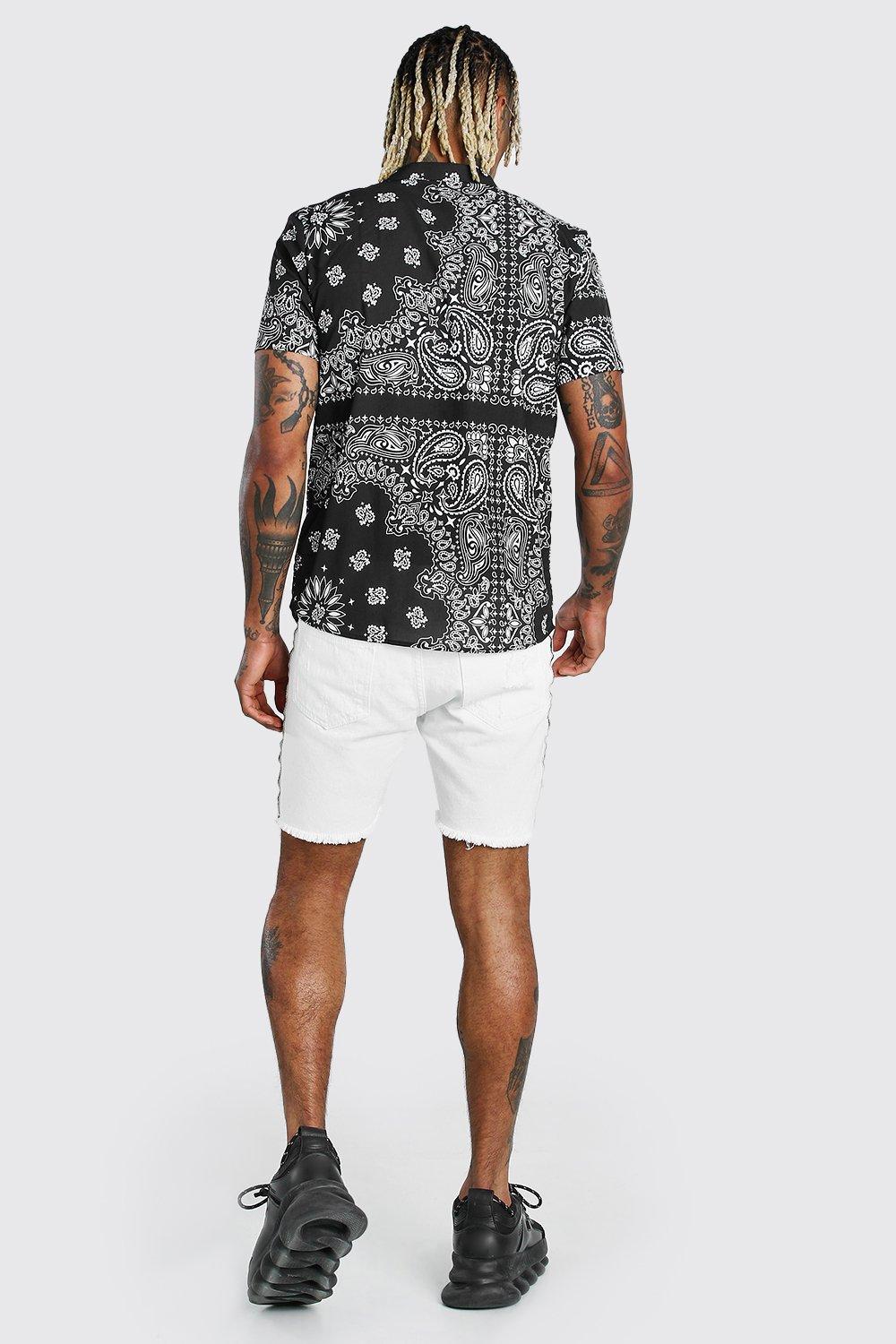 Short Sleeve Bandana Print Shirt