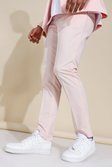 Pink Skinny Pleat Front Trousers
