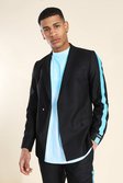 Black Skinny Double Breasted Taped Suit Jacket