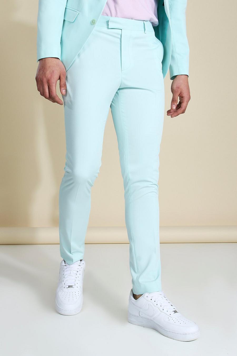 Mint Skinny Badged Suit Trousers image number 1