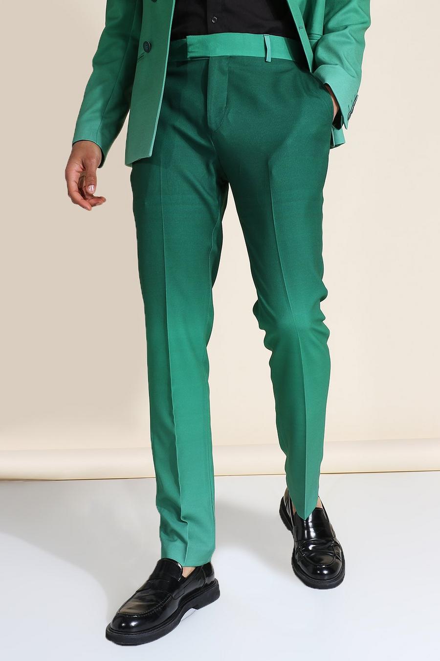 Pantaloni da completo skinny verde sfumato image number 1