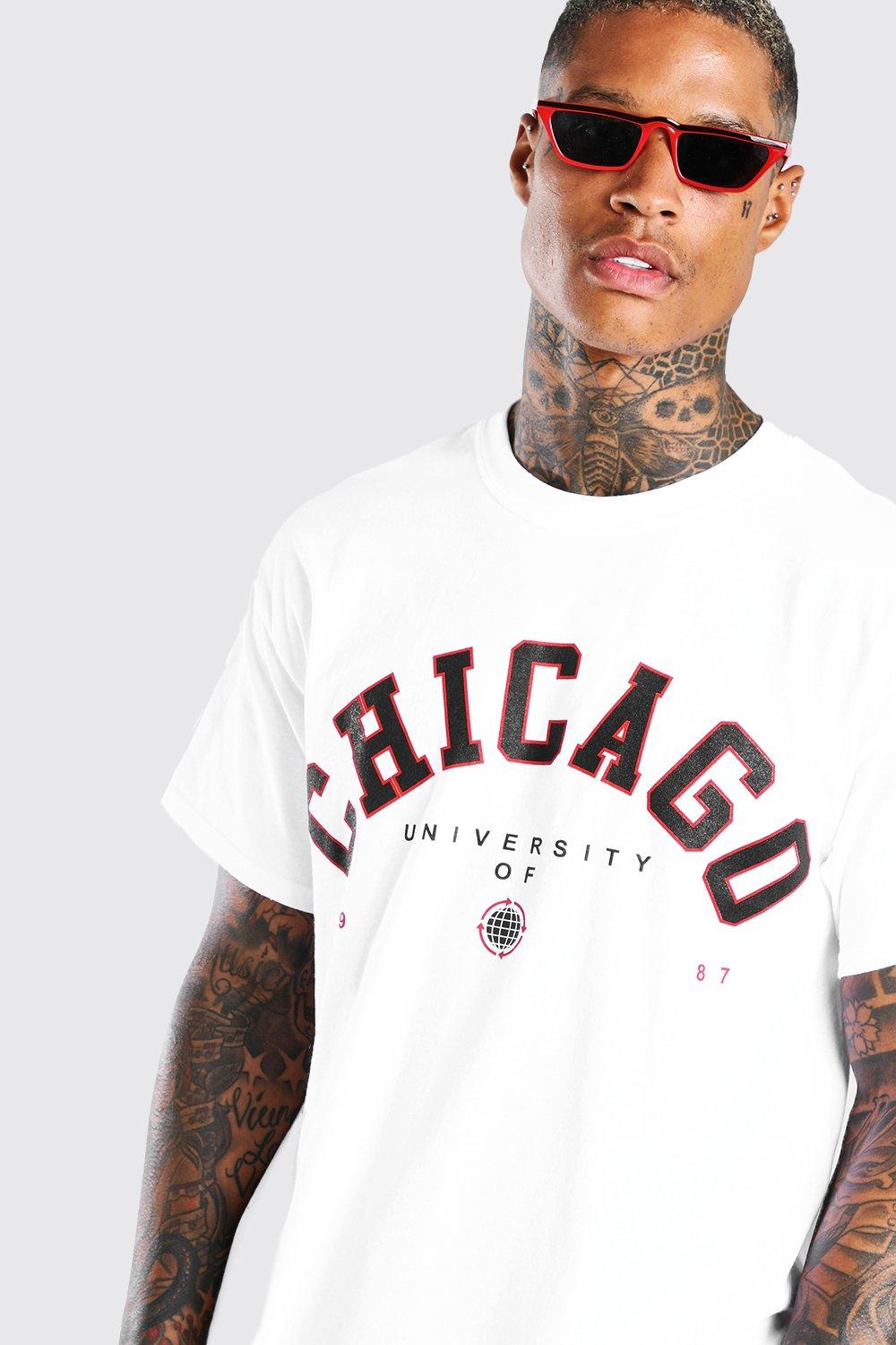 Oversized Chicago Print T Shirt boohoo