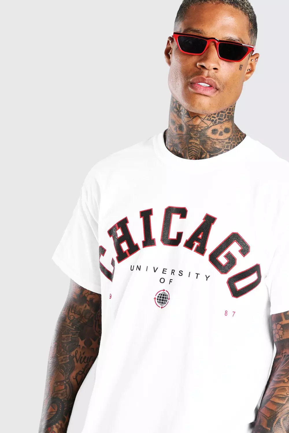 Oversized Chicago Print T-shirt