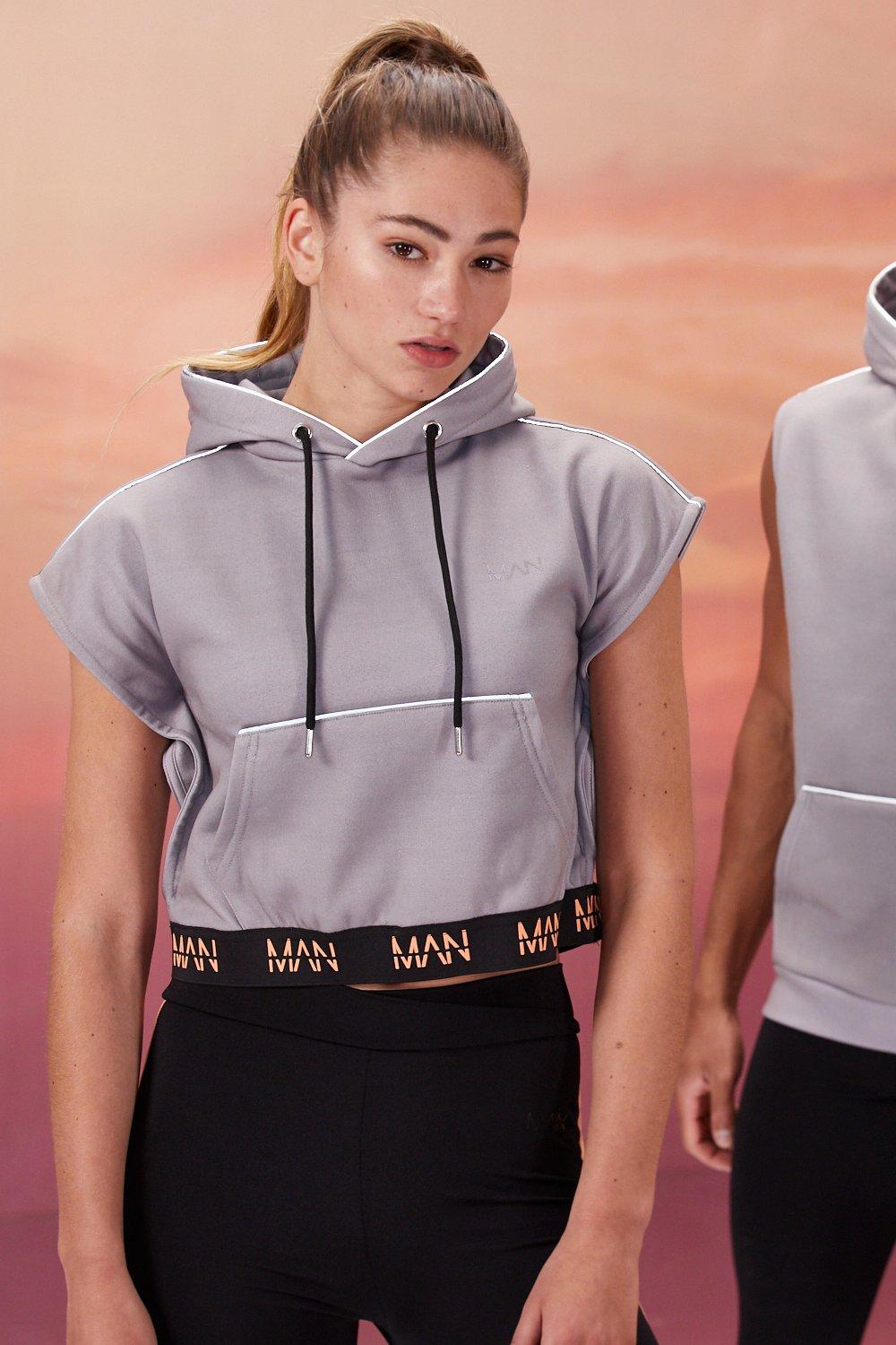 Cropped sleeveless hoodie online