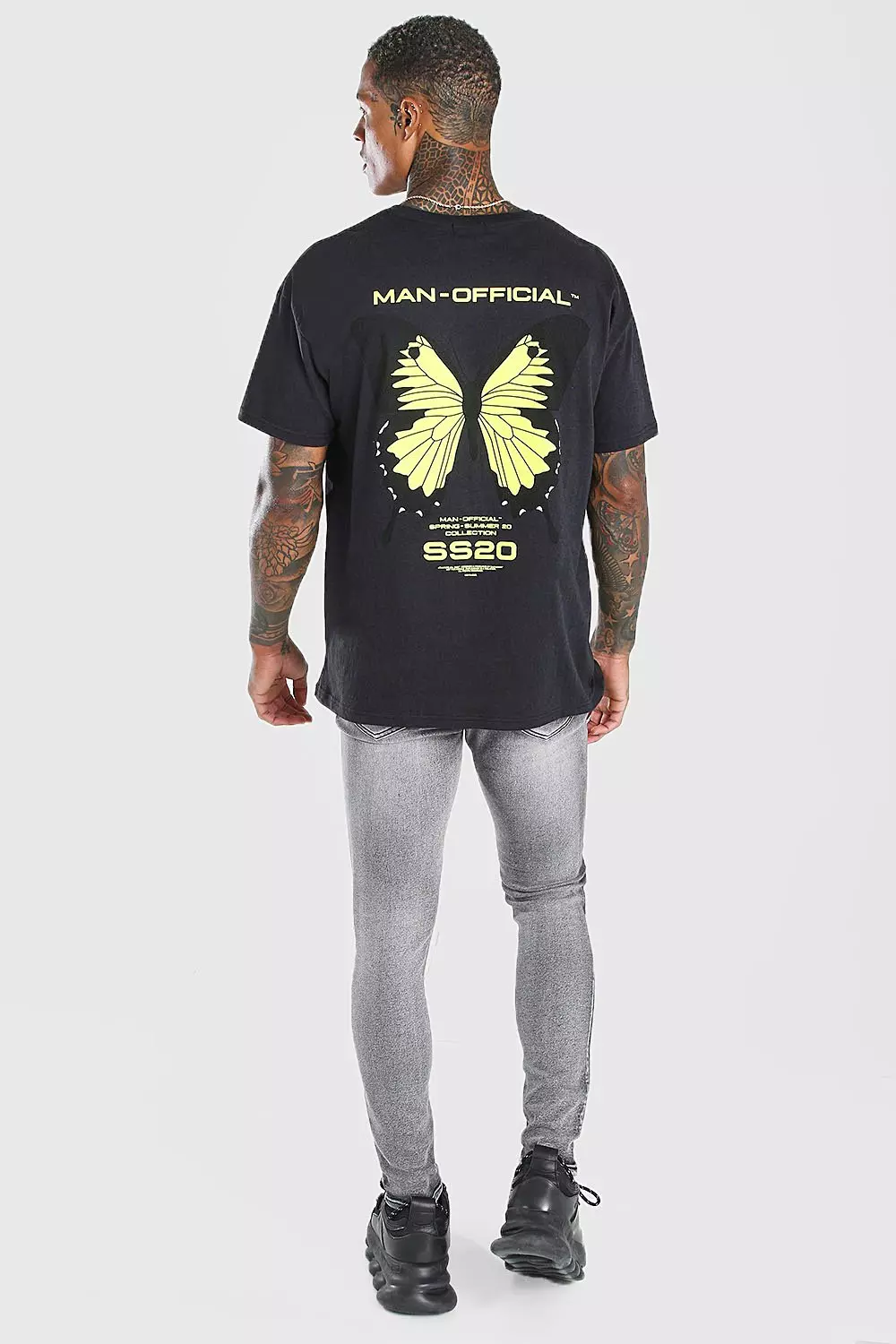 ★送料・関税込★PAKUA★BUTTERFLY OVERSIZED T-SHIRTS★ JEUXUS Women's Plus Size Butterfly Embroidered Cut Out Back