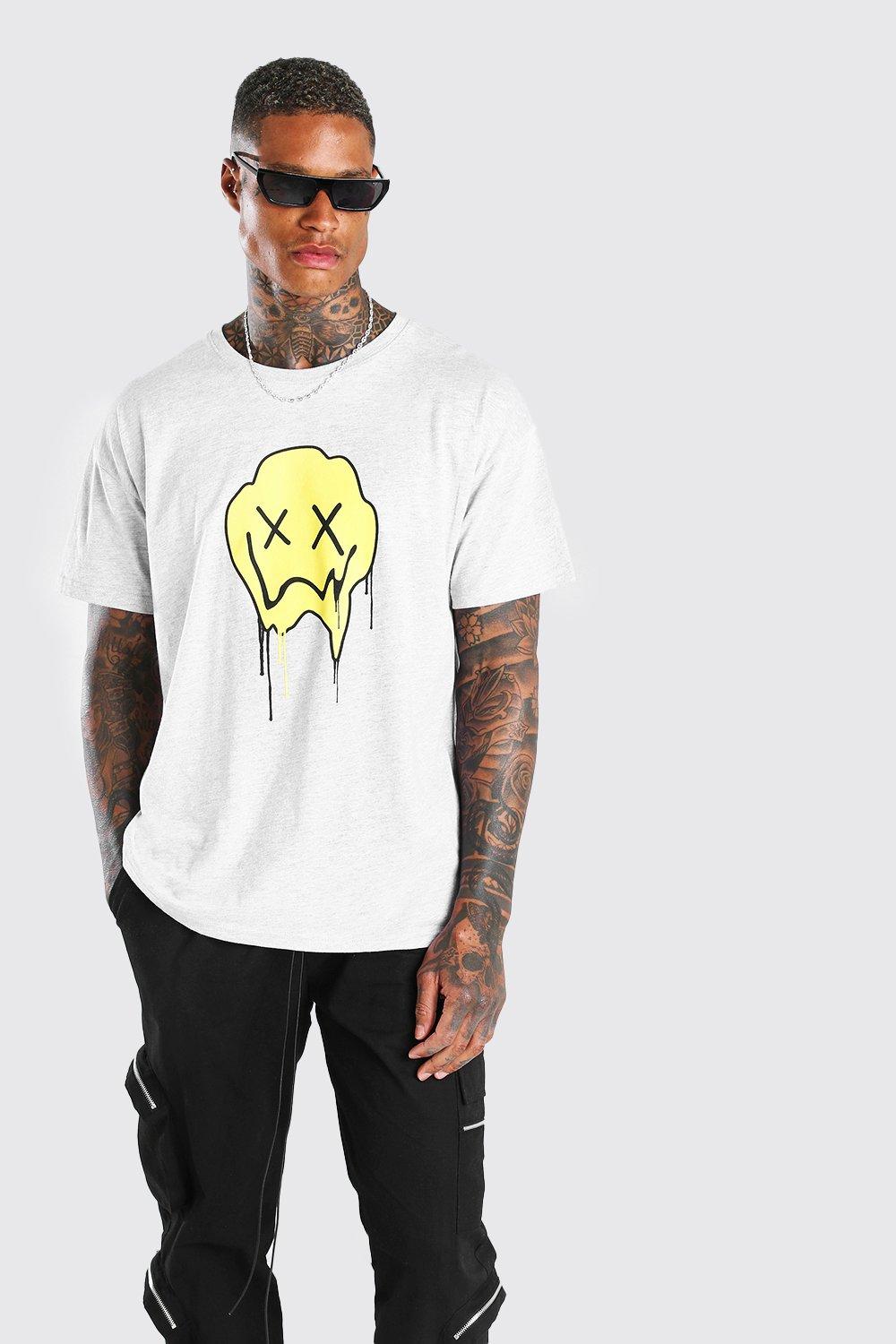 Oversized Drip Face T Shirt Boohoo