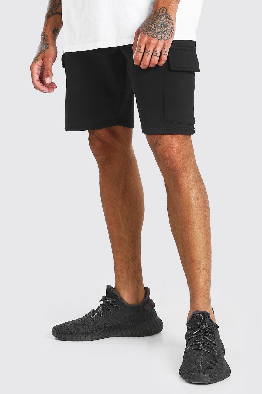 Pantalones de largo medio en jersey básicos, Negro image number 1