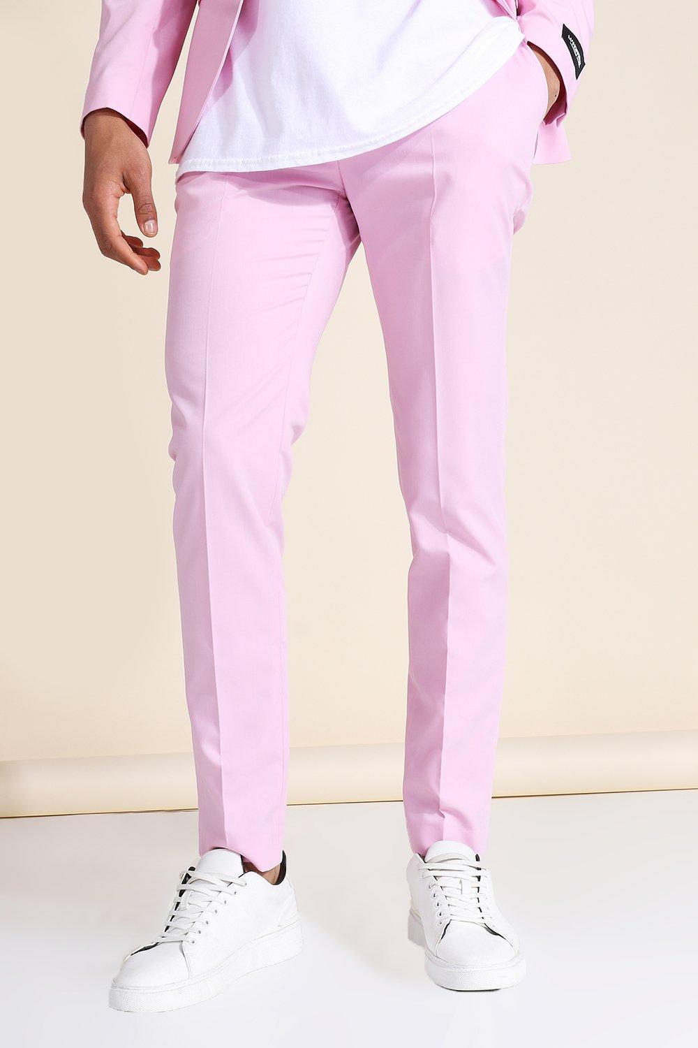 Pink Skinny Suit Trousers