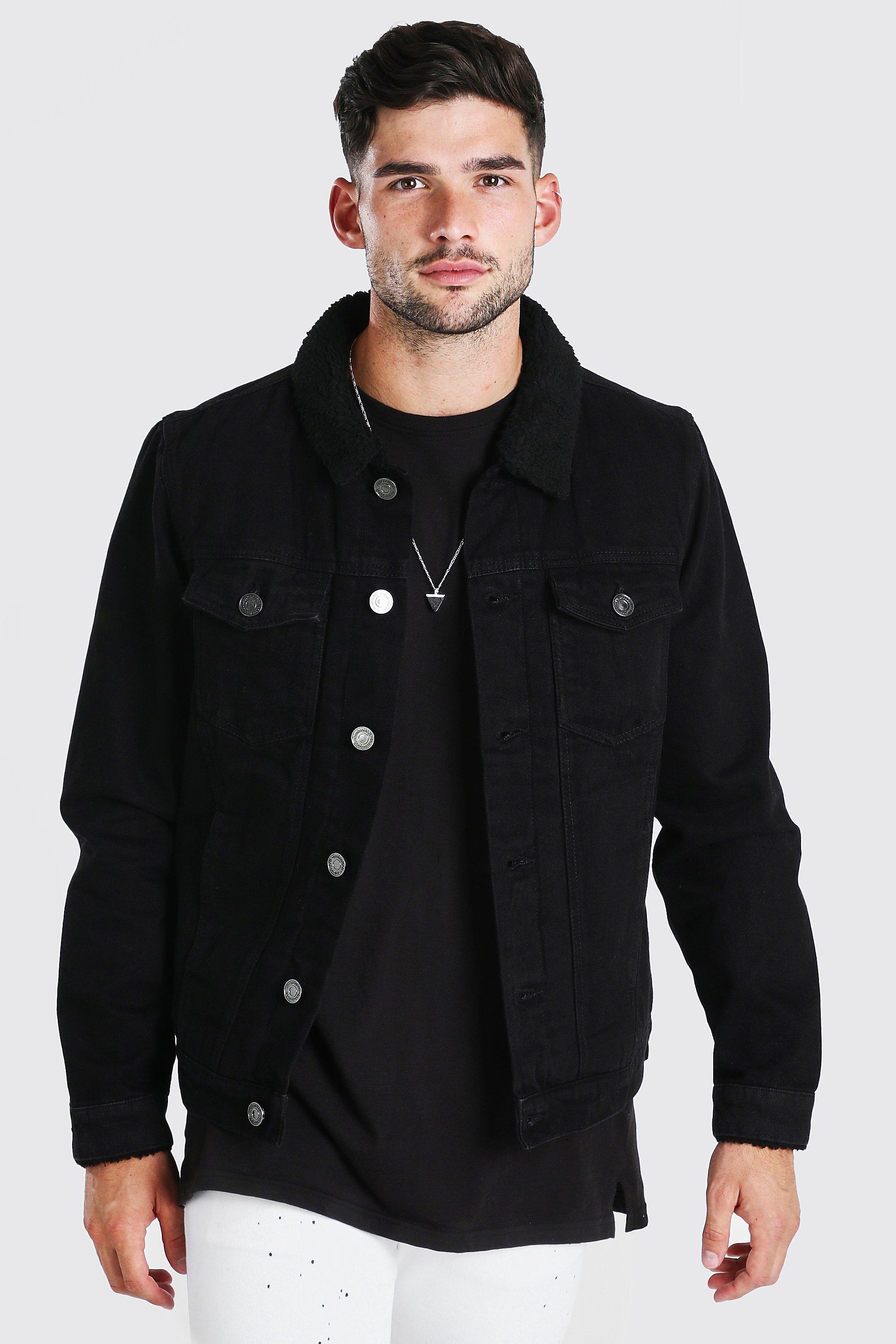 Saint Morta Sherpa Denim Jacket Black/Black Sherpa Denim Jacket, Sherpa ...