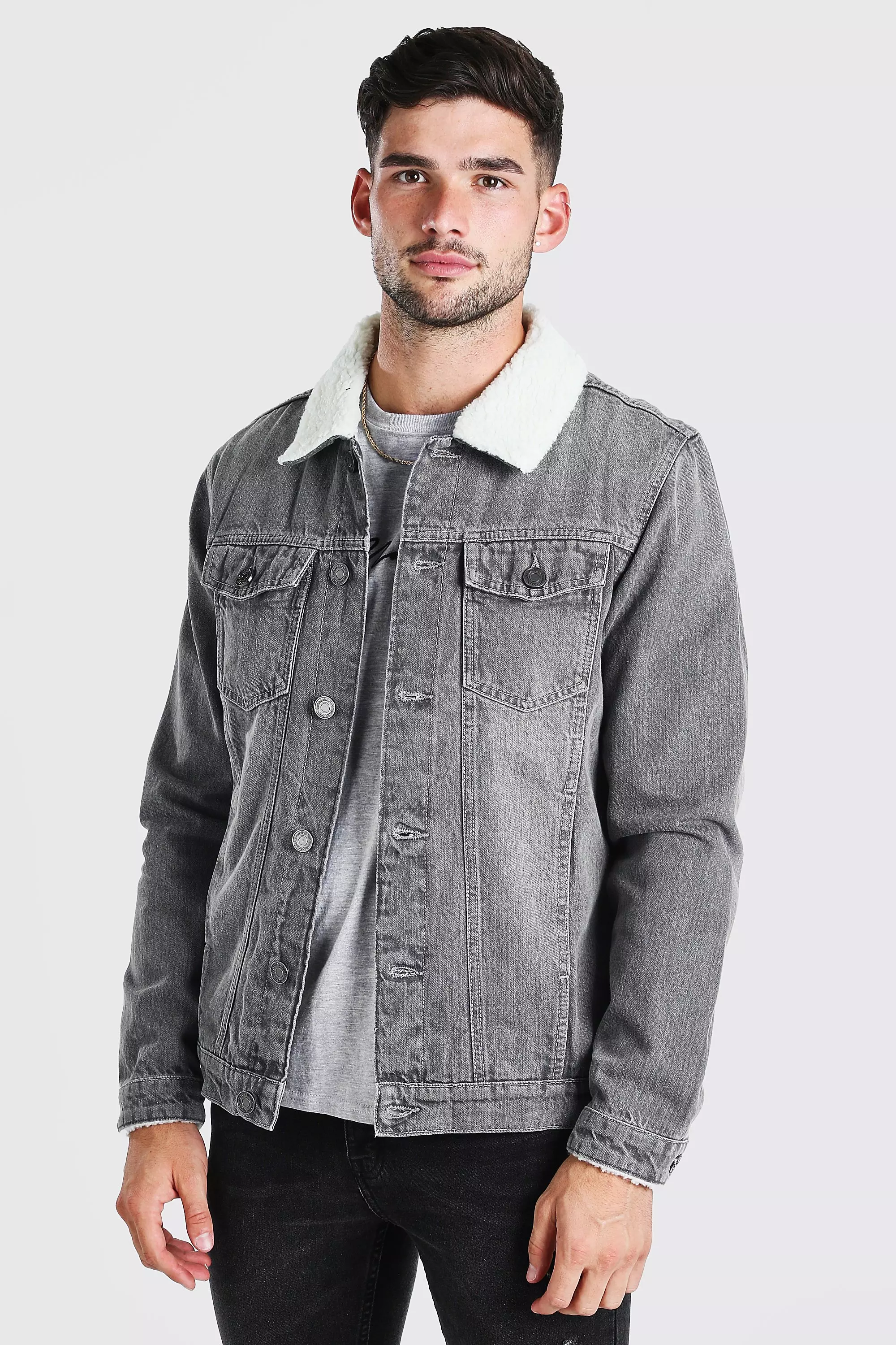 Fully borg outlet lined denim jacket