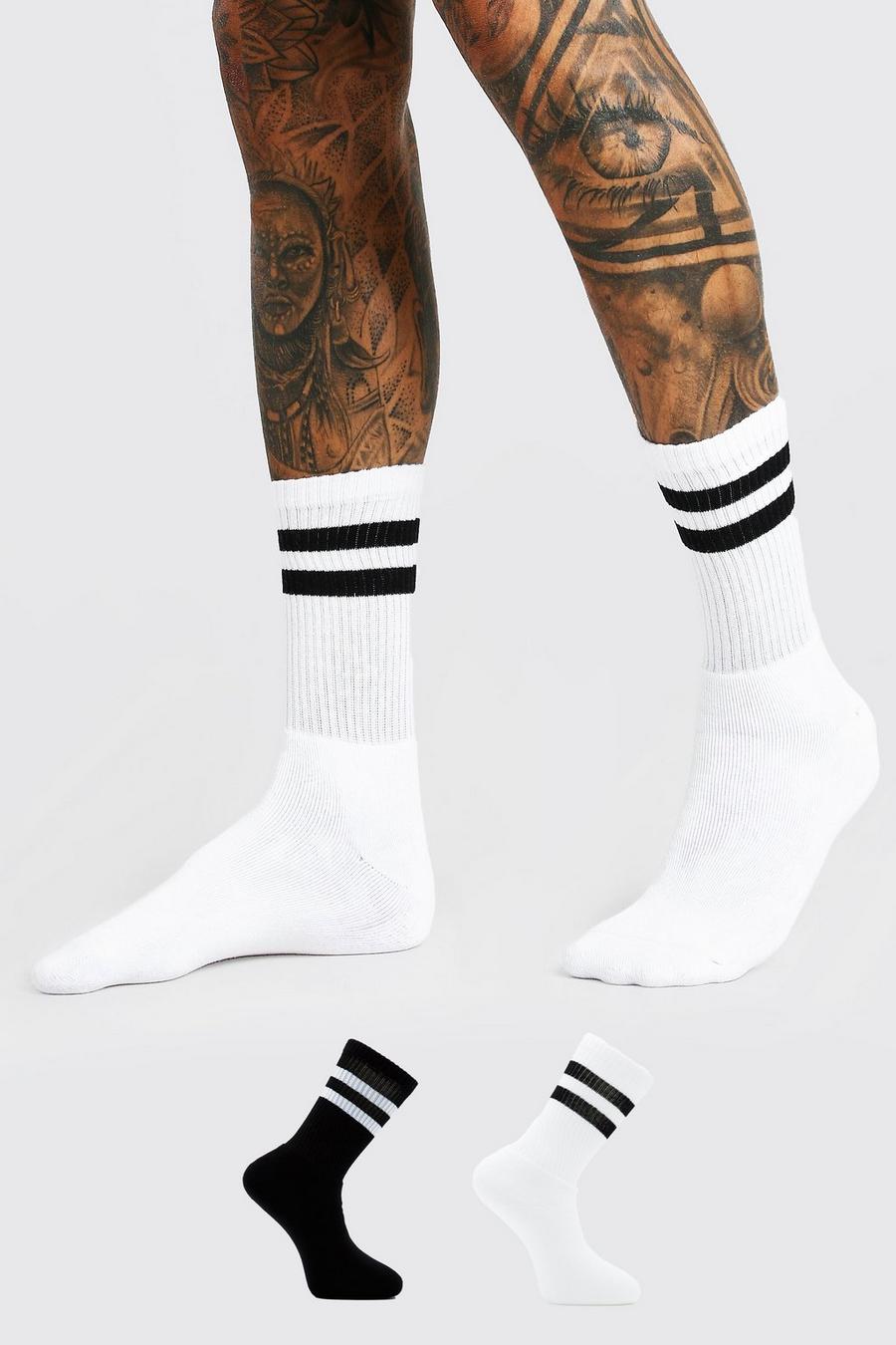 Multi 2 Pack With 2 Stripes Sport Socks image number 1