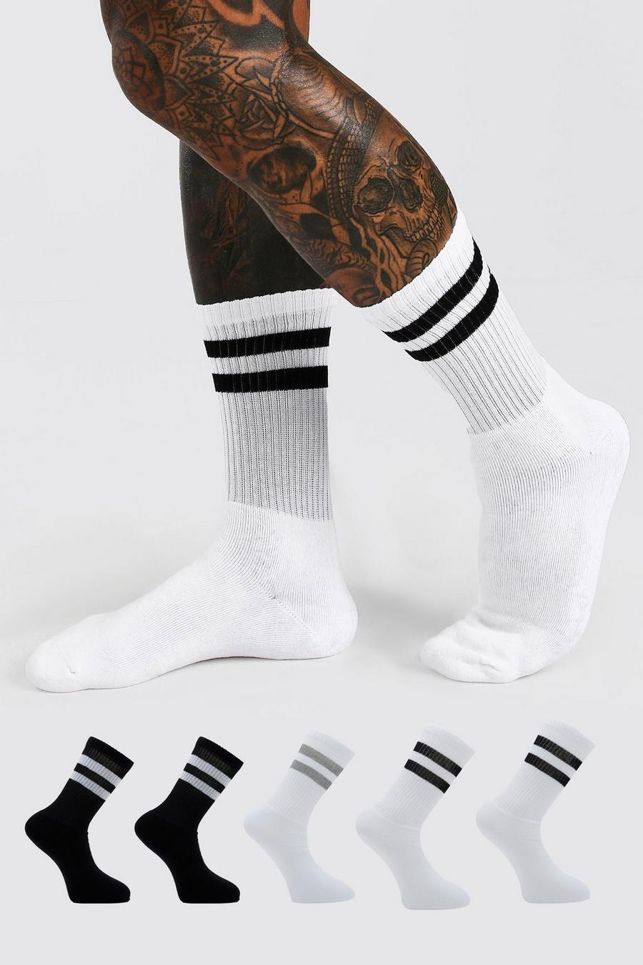 Pack de 5 pares de calcetines con rayas variadas, Multicolor image number 1