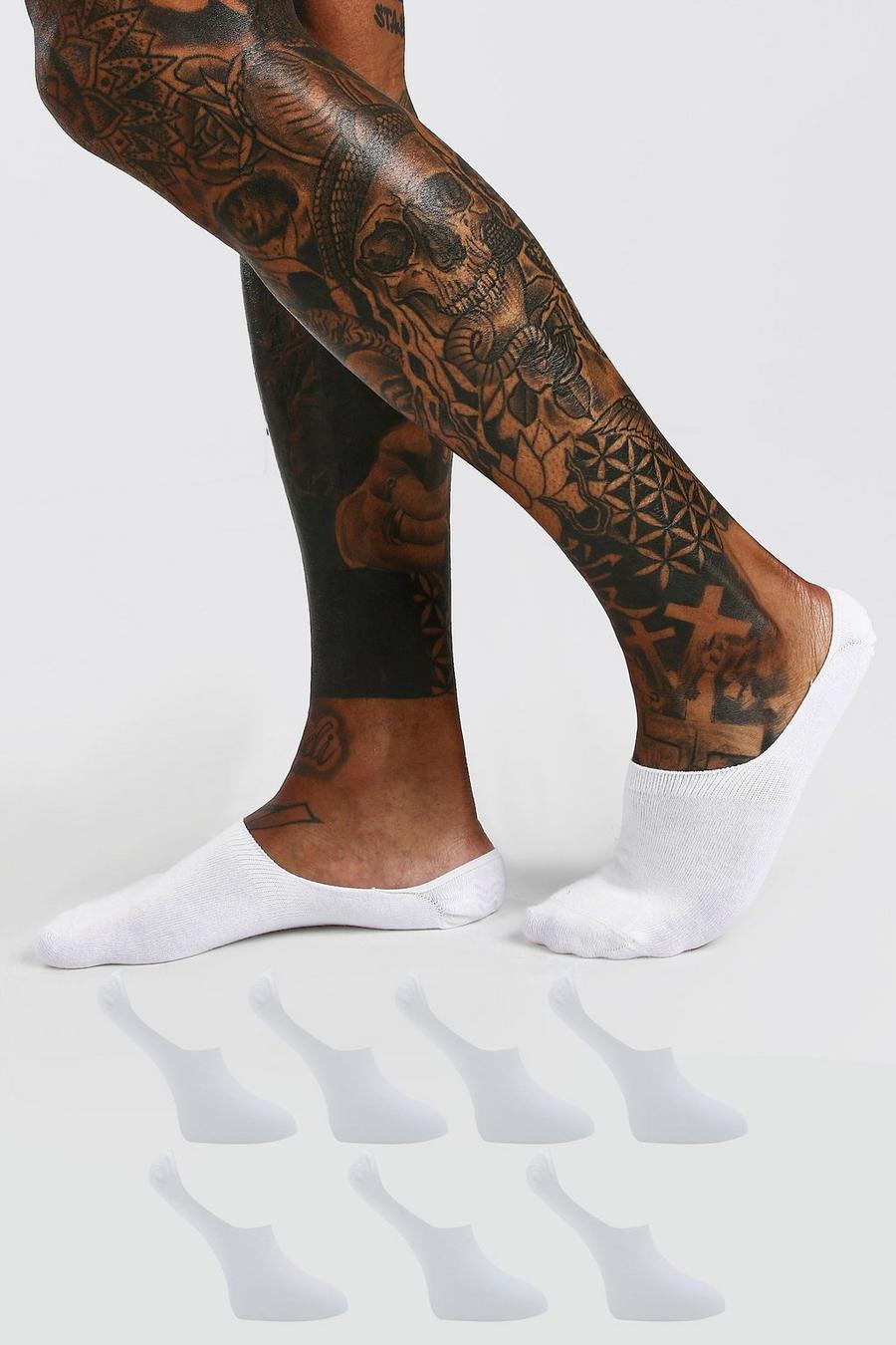 White 7 Pack Invisi Liner Socks image number 1